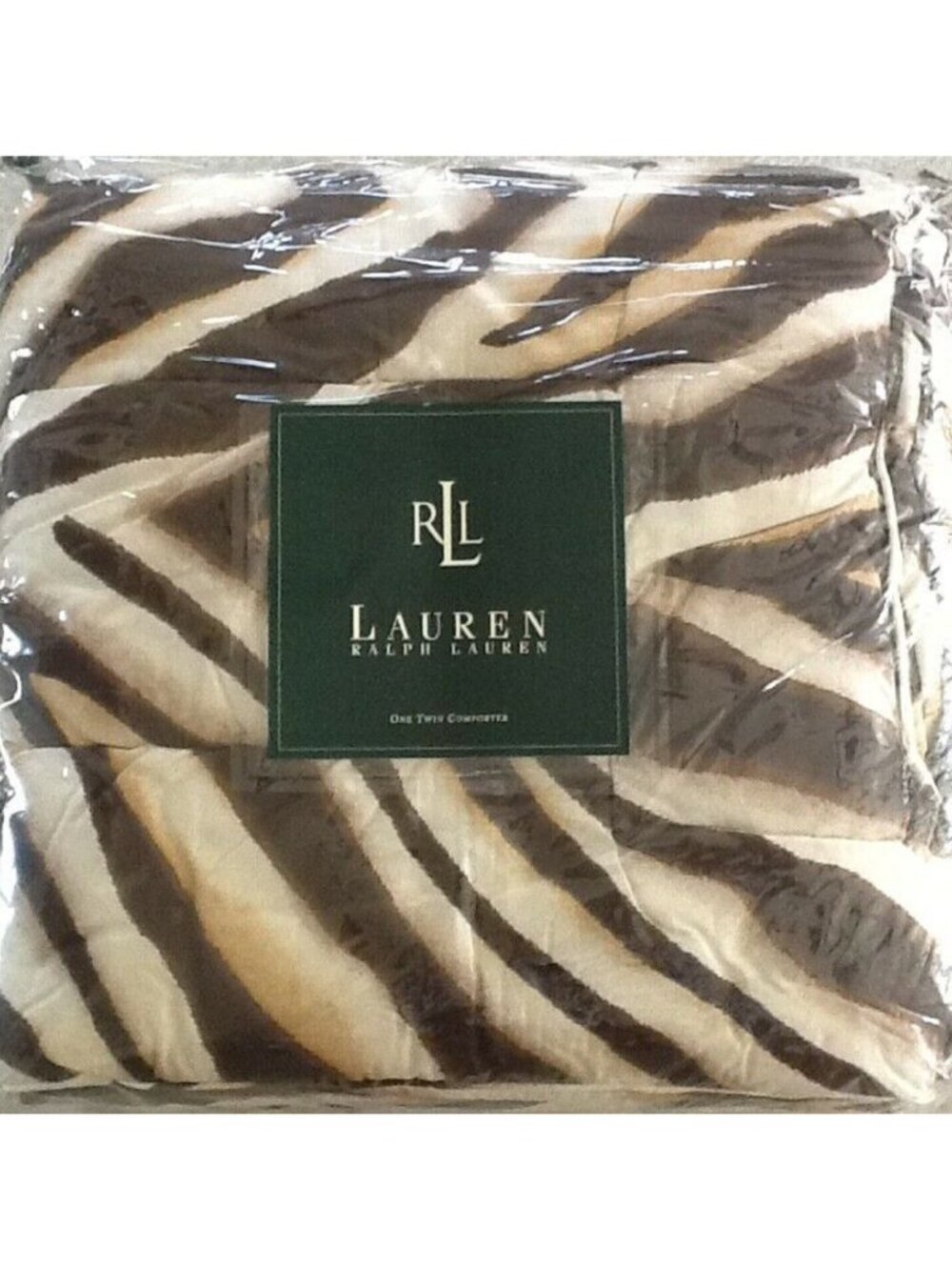 Ralph Lauren Zanzibar Grassland Zebra 100% Cotton 66x86 inch TWIN Bed Comforter